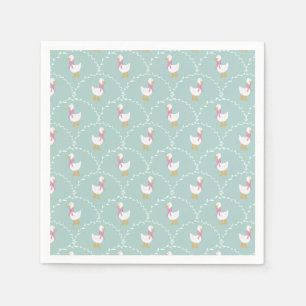 Silly Goose Cute Duck Pattern Blue Kids Party Napkin