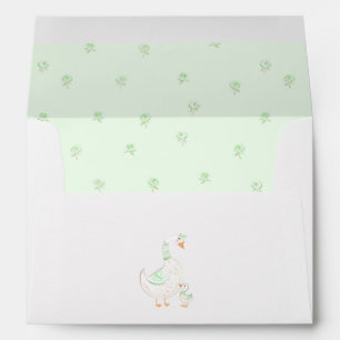 Silly Goose Cute Elegant Green Floral Baby Shower Envelope