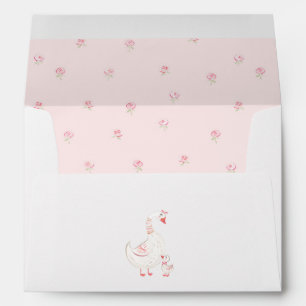 Silly Goose Cute Elegant Pink Floral Baby Shower Envelope