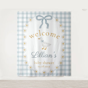Silly Goose Daisy Baby Shower Welcome Backdrop  Tapestry