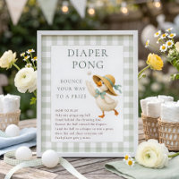 Silly Goose Diaper Pong Game Baby Shower Sign