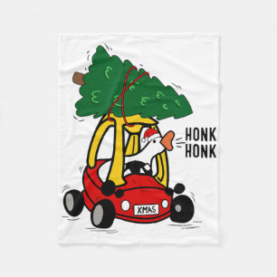 Silly Goose Driving Toy Car With Christmas Tree Fu Fleece Blanket