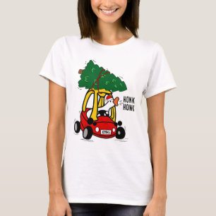 Silly Goose Driving Toy Car With Christmas Tree Fu T-Shirt