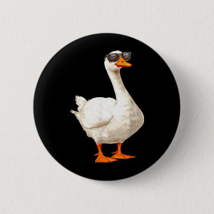 Silly Goose Duck wearing Sunglasses Funny Graphic 6 Cm Round Badge