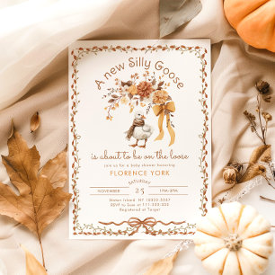 Silly Goose Fall Autumn Baby shower Invitation