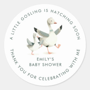 Silly Goose Favor Thank You Baby Shower Classic Round Sticker