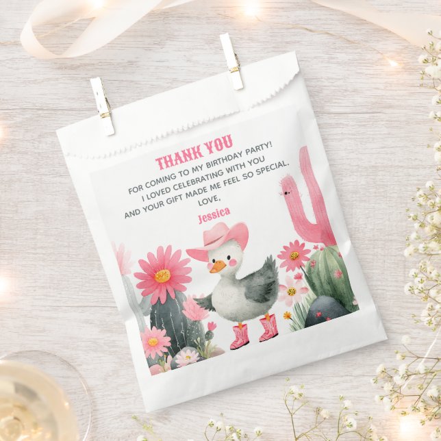 Silly Goose First Rodeo Kids' Birthday Thank You  Favour Bags (Clipped)