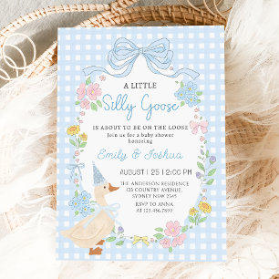 Silly Goose Floral Baby Shower Invitation