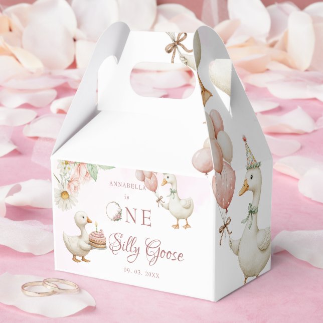Silly Goose Flower Garden Mushroom 1st Birthday Favour Box (Wedding)