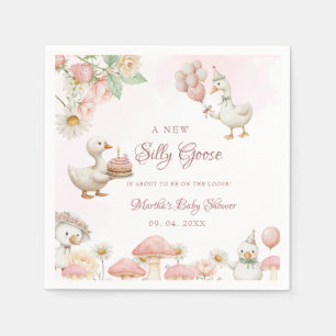 Silly Goose Flower Garden Mushroom Baby Shower Napkin