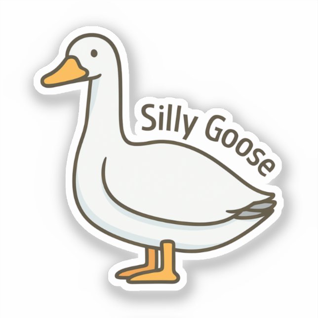 Silly Goose Funny Cartoon Goose (Front)