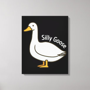 Silly Goose Funny Cartoon Goose Canvas Print