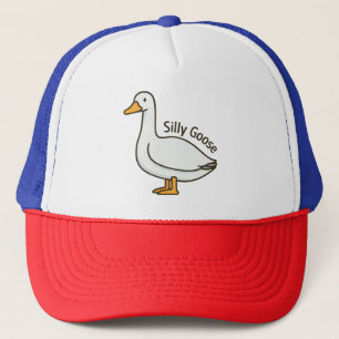 Silly Goose Funny Cartoon Goose Trucker Hat