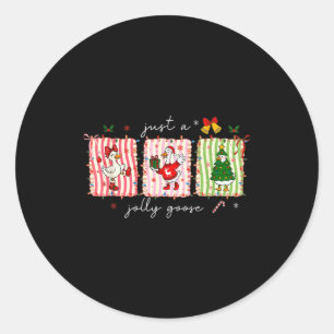 Silly Goose Funny Christmas Classic Round Sticker