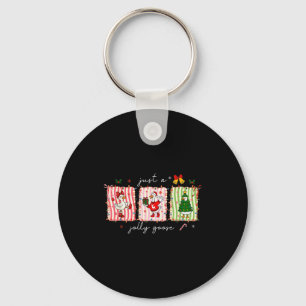 Silly Goose Funny Christmas Key Ring