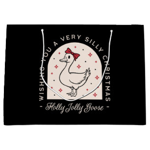 Silly goose funny farm animal Christmas Large Gift Bag