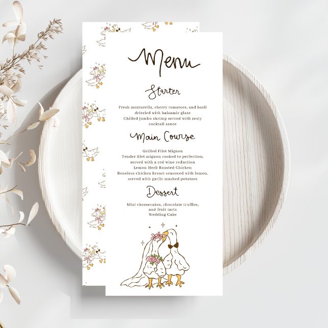 Silly Goose Funny Wedding Menu (Creator Uploaded)