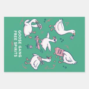 Silly Goose Gang Funny Goose Shirt Wrapping Paper Sheet