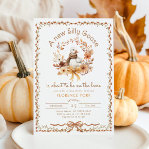 Silly Goose Gender Neutral Fall Baby shower Invitation