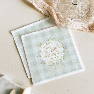Silly Goose Gender neutral Sage Baby Shower Napkin