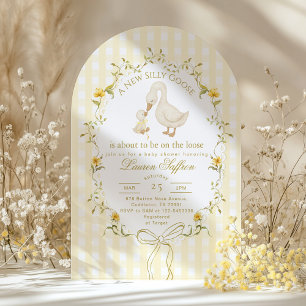 Silly Goose Gender neutral Whimsical Baby Shower Invitation