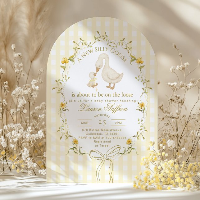 Silly Goose Gender neutral Whimsical Baby Shower Invitation (Creator Uploaded)