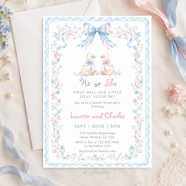 Silly Goose Gender Reveal  Invitation (Creator Uploaded)
