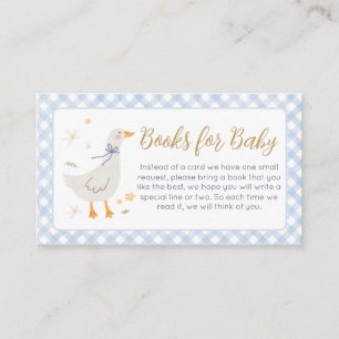 Silly Goose Gingham Baby Shower Books for Baby Enclosure Card