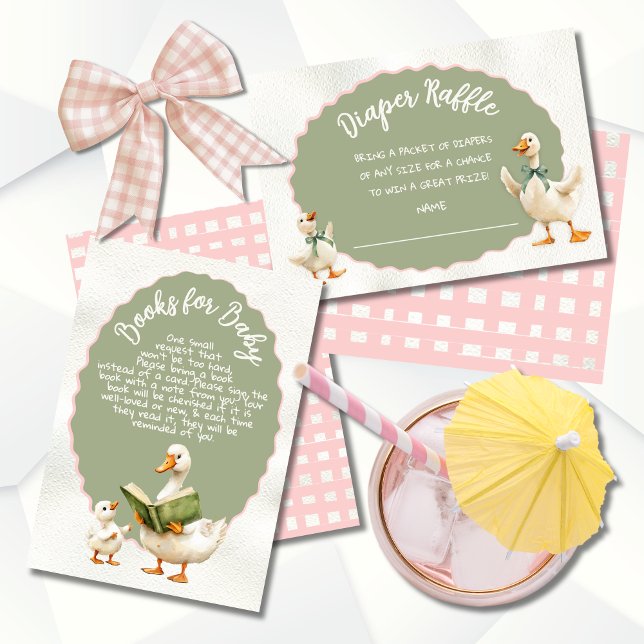 Silly Goose Gingham Baby Shower Books for Baby Invitation (Creator Uploaded)
