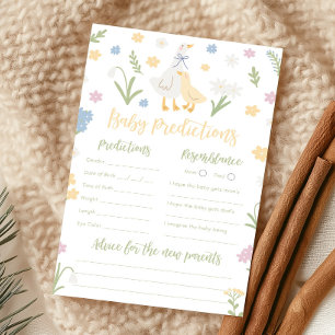 Silly Goose Gingham Baby Shower Predictions Game