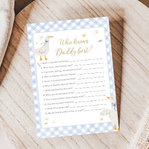 Silly Goose Gingham Baby Shower Who knows Game