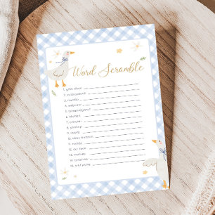 Silly Goose Gingham Baby Shower Word Scramble Game