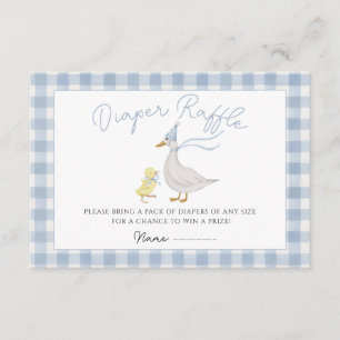 Silly Goose Gingham Duck baby showe Enclosure Card
