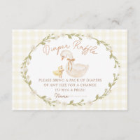 Silly Goose Gingham Duck baby showe Enclosure Card