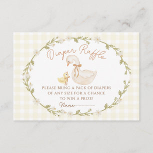 Silly Goose Gingham Duck baby showe Enclosure Card