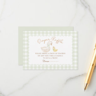 Silly Goose Gingham Duck baby showe Enclosure Card