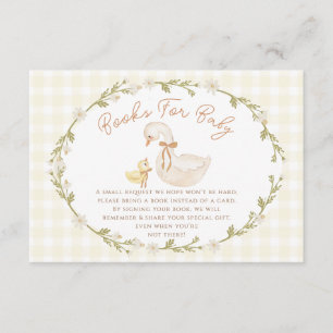 Silly Goose Gingham Duck gender neutra baby shower Enclosure Card