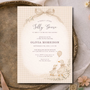 Silly Goose Gingham Gender Neutral Baby Shower Invitation