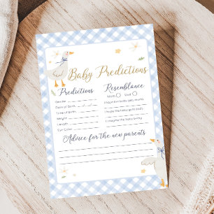 Silly Goose Gingham Shower Baby Predictions Game