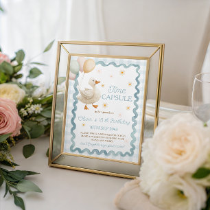 Silly Goose Gingham Time Capsule Table Sign