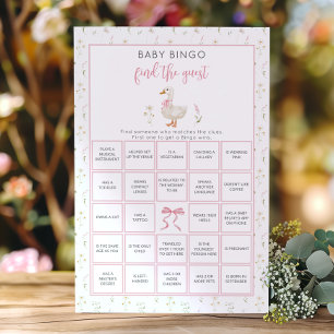 Silly Goose girl Baby Bingo Find the guest game