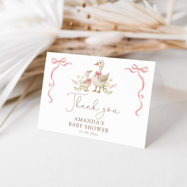 Silly Goose Girl  Baby Shower  Thank You Card (Creator Uploaded)