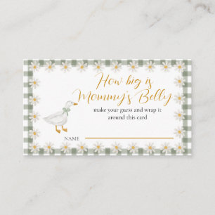 Silly Goose Green Gingham Baby Shower Game Enclosure Card