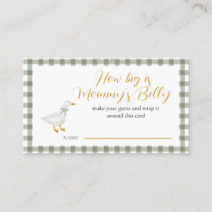 Silly Goose Green Gingham Belly Measure Guess Card