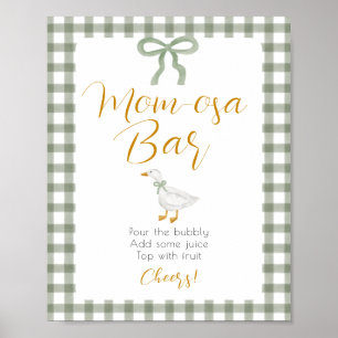 Silly Goose Green Gingham Mimosa Drink Station Poster