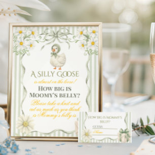 Silly Goose  Green Neutral Baby Shower How Big Poster