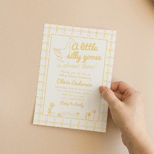Silly Goose Hand Drawn Gender Neutral Baby Shower Invitation
