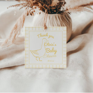 Silly Goose Hand Drawn Neutral Funny Baby Shower Favour Tags