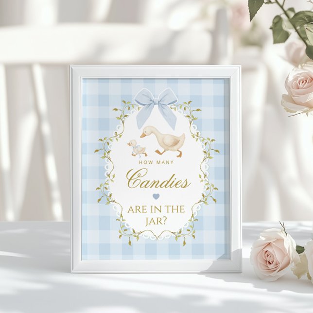 Silly Goose How many candies Blue Gingham Poster (Creator Uploaded)