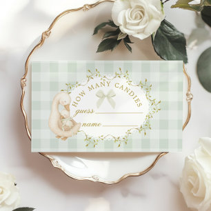 Silly Goose How many Candies Guessing game Sage Enclosure Card